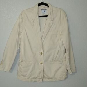Love Moschino lightweight cotton 2 button blazer business casual sz 44